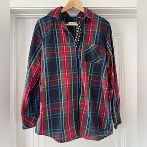 Orvis Plaid Button-down Shirt with Crystals/Stones